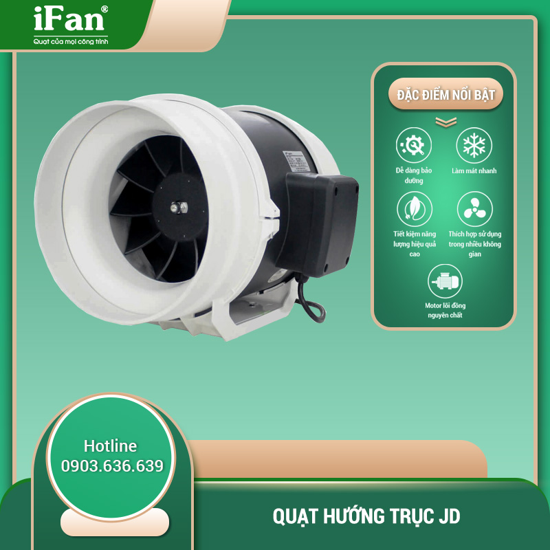 quạt hướng trục nối ống